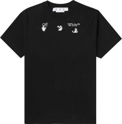 Off White Black Hands And Face Logo Print T Shirt