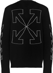 Off White Black Outlined Diag Arrows Logo Sweater