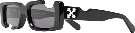 Off White Black Rectangular Cut Out Cady Sunglasses