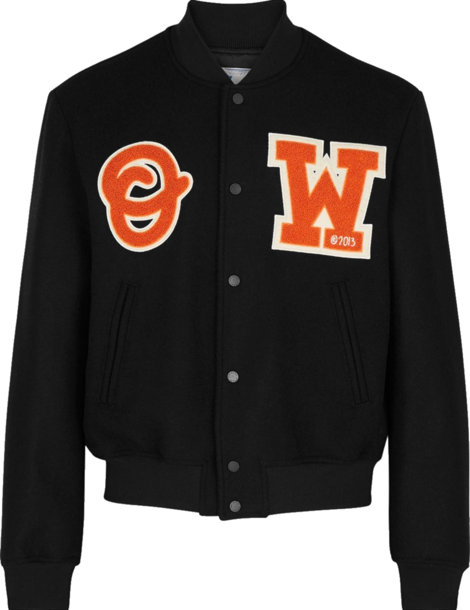 Off-White Black & Orange-OW Varsity Jacket | INC STYLE