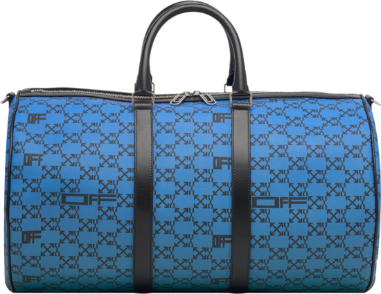 Off-White Blue Arrow-Checkered Duffle Bag | INC STYLE