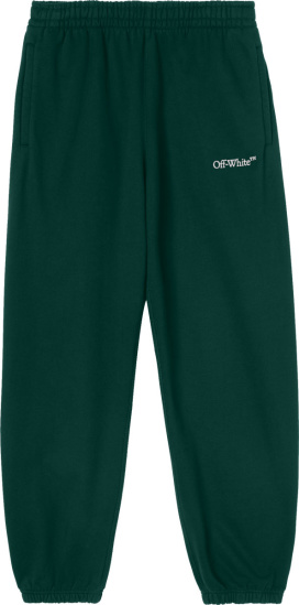 Off White Dark Green Arrows Logo Sweatpants