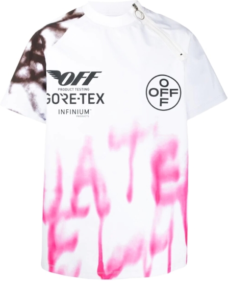 Off White Goretex Graffiti Print White T Shirt