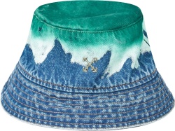 Off White Green And Blue Acid Wash Bucket Hat
