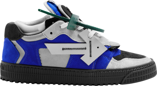Off White Grey Black And Blue Floating Arrow Sneakers