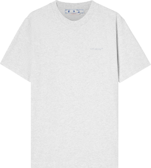 Off White Grey Diag Tab Logo T Shirt