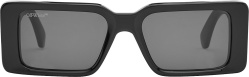 Off White Large Black Rectangular Vertical Logo Sunglasses