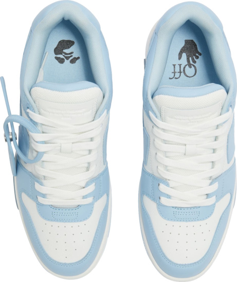 Off White Light Blue And White Low Top Out Of Office Sneakers
