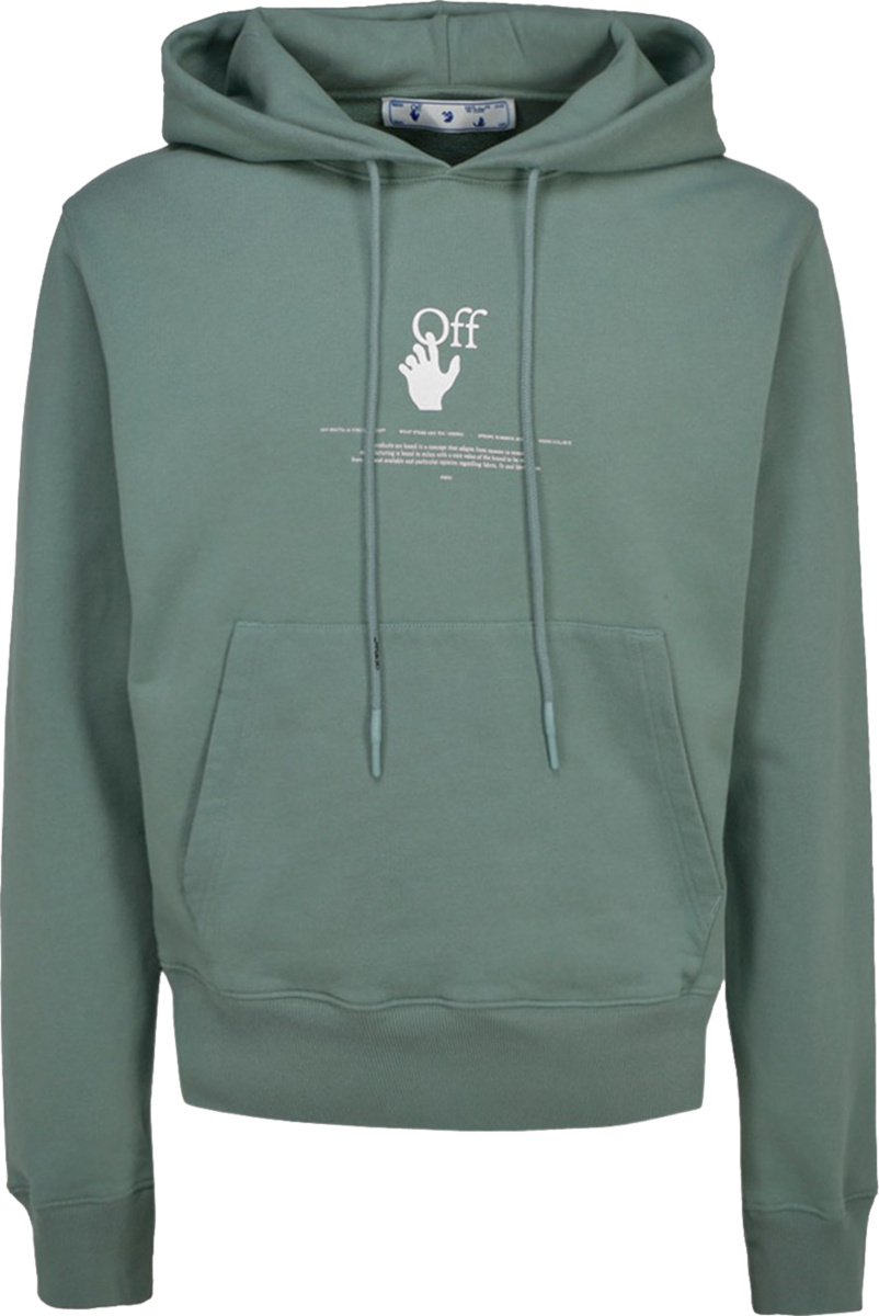 Off-White Light Green Graffiti-Logo Hoodie | Incorporated Style