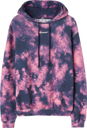 Off White Navy And Pink Tie Dye Arrows Hoodie
