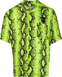 Off White Neon Yellow Snakeskin Print Shirt
