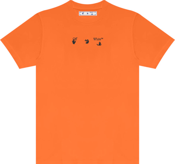 Off White Orange And Black Paint Splatter Arrows T Shirt