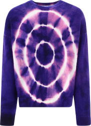 Off White Purple Tie Dye Mohair Sweater