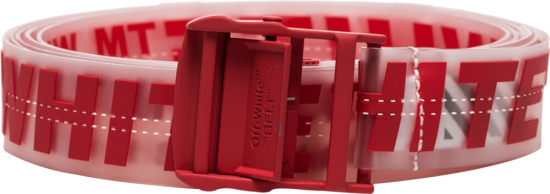 Off White Red Rubber Belt