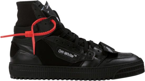 Off White Tirple Black High Top Off Court Sneakers
