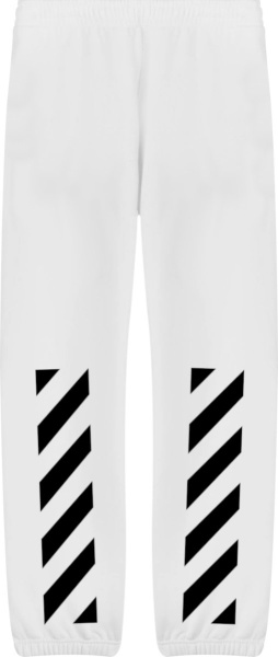 Off White White And Black Helvetica Logo Sweatpants