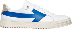 Off White White And Blue Low Top Arrows Sneakers