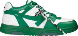 Off White White And Green Ooo Sneakers