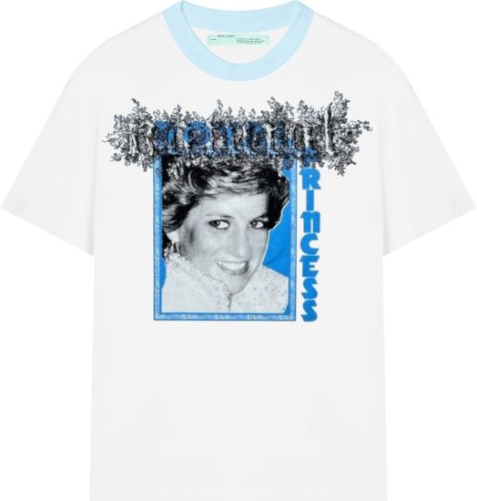Off White White And Light Blue Princess Diana T Shirt