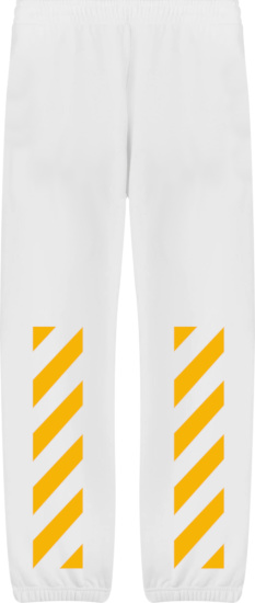 Off White White And Yellow Diag Sweatpants
