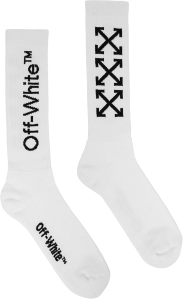 Off White White Black Arrow Socks