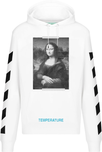 Off White White Mona Lisa Temperature Logo Hoodie