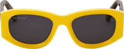 Off White Yellow And Brown Rounded Frame Sunglasses