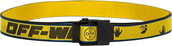 Off White Yellow With Black And Blue Trim Hybrid Industrial Belt