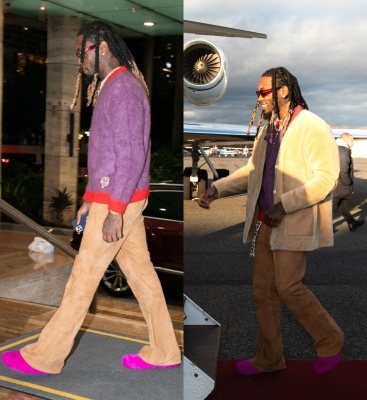 Offset Wearing A Marc Jacobs Sweater With A Marni Cardigan And Marni Fuschsia Mules