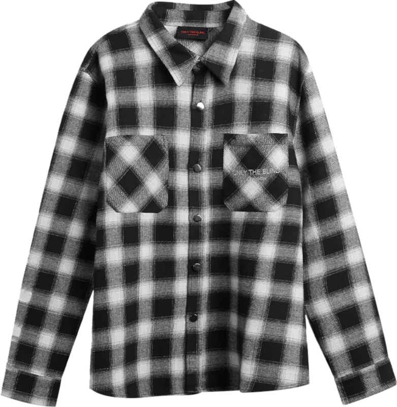 Only The Blind Black & White Flannel Overshirt | INC STYLE