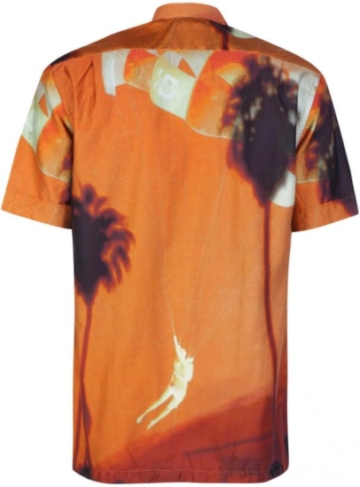 Orange Palm Tree Printed Shirt