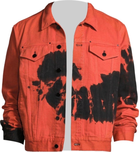 Ovadia And Sons Red Tie Dye Denim Jacket