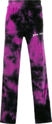 Palm Angels Black And Purple Tie Dye Trackpants