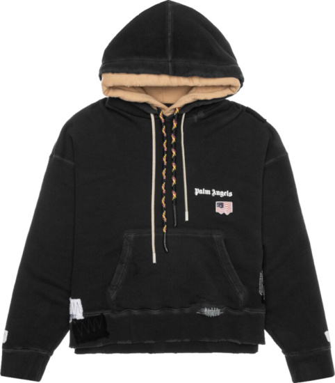 Palm Angels Black Double Layer Hoodie