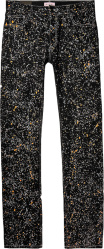 Black Allover Paint Splatter Jeans