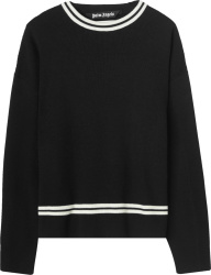Black Track-Collar Sweater