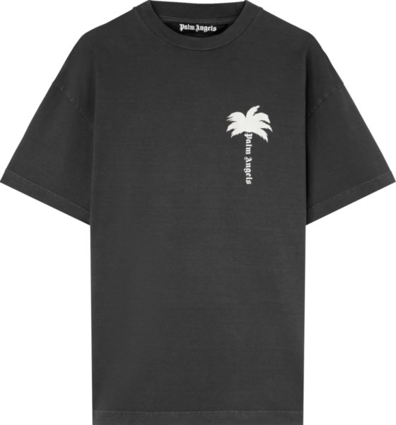 Palm Angels Dark Grey Palm Tree Logo T Shirt