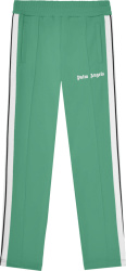 Palm Angels Green And White Stripe Trackpants