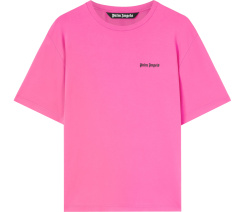 Palm Angels Hot Pink And Black Small Logo T Shirt
