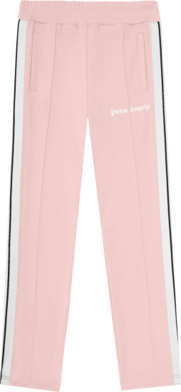Palm Angels Light Pink And White Stripe Trackpants