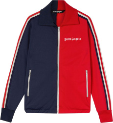 Palm Angels Navy And Red Two Tone Split Track Jacket