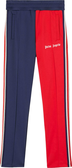 Palm Angels Navy And Red Two Tone Split Trackpants