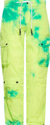 Palm Angels Neon Yellow And Green Tie Dye Cargo Pants