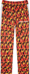 Palm Angels Orange Flame Print Track Pants