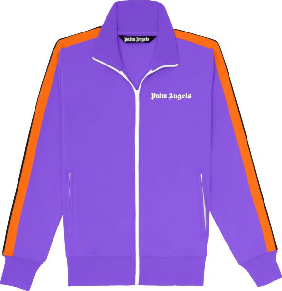 Palm Angels Purple And Orange Stripe Track Jacket
