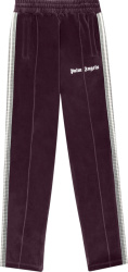 Palm Angels Purple Chenille And Ribbon Side Stripe Track Pants