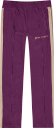 Palm Angels Purple Corduroy And Beige Stripe Track Pants