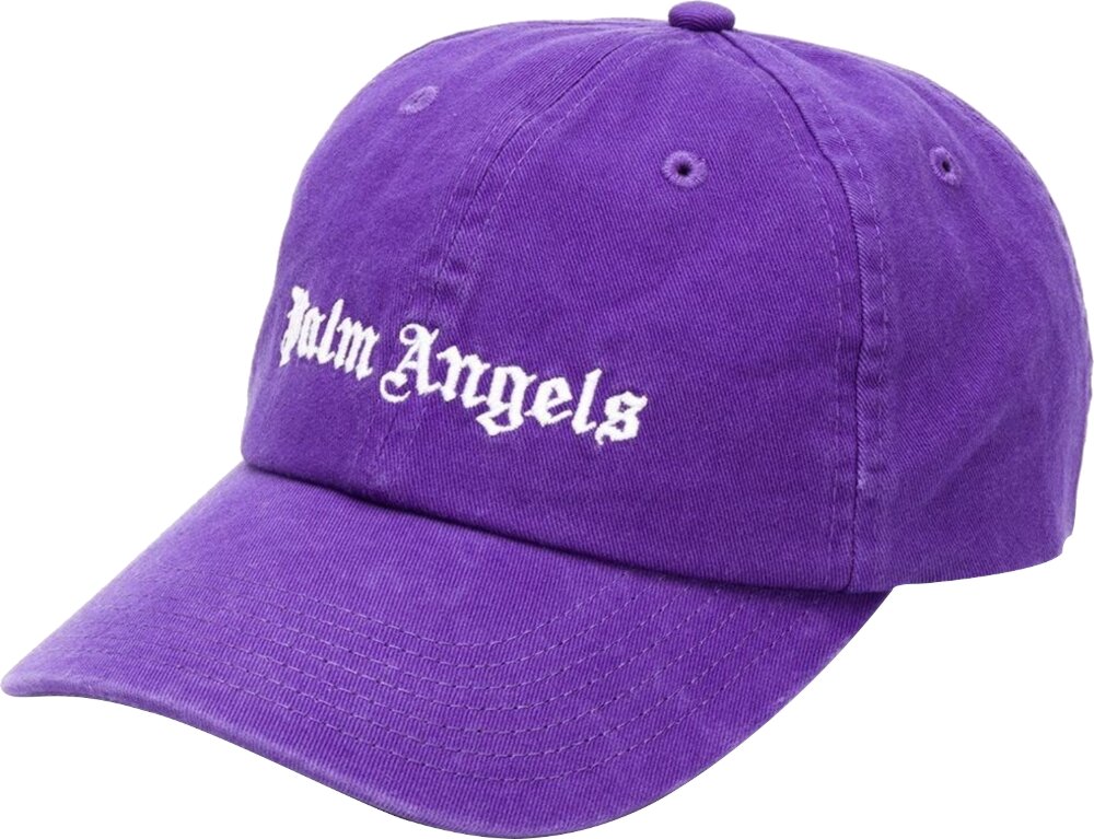 Palm Angels Purple & White-Logo Hat | INC STYLE