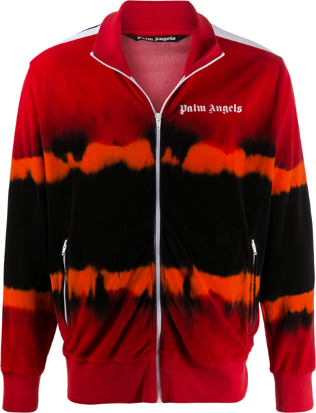 Palm Angels Red And Orange Chenielle Track Jacket