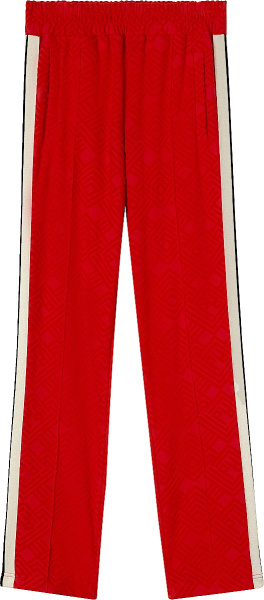 Palm Angels Red Terry Monogram Trackpants